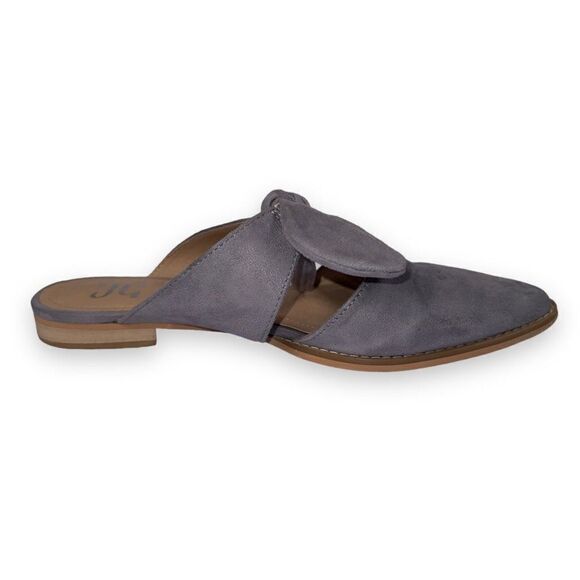 Journee Collection Telulah Pointed Toe Slip-on Flat Grey Velvet Women's 6 - Picture 7 of 10
